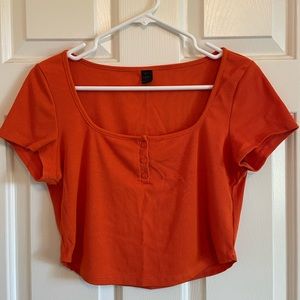 orange crop top - L